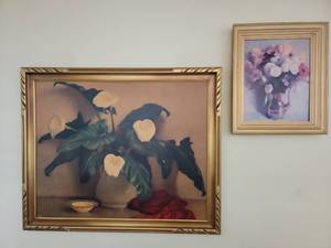 lot 26 image: Vintage Mid-Century Framed Floral Prints-by Julia White Guzzo & Rudolph Calao $150 Value