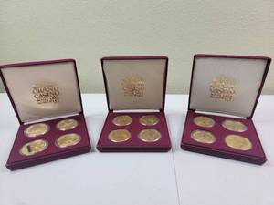 lot 62 image: 3 Sets of Vintage 1990s Grand Casino 24 Karat Gold-Plated Collector Coins