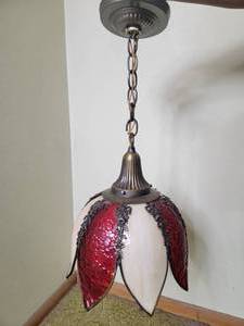 lot 85 image: Delicious Vintage 1970s Mid-Century-Modern Hanging Tulip Lamp $500 Value