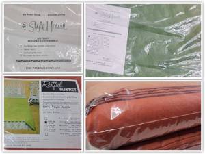lot 73 image: 4 Vintage Style House 2 Bedspread and 2 Restful Blanket In Original Package - Never Used Still In Original Packages $300 Value