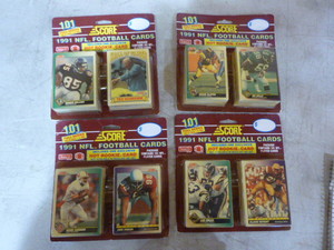 4 Sets of Score 1991 NFL Football Cards