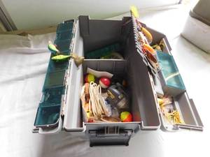 lot 48 image: Tackle box with lures