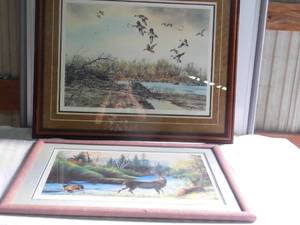 lot 67 image: Buck River Picture by Cyndi Nelson & Signed Duck Picture