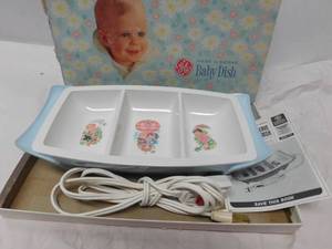 lot 142 image: Vintage porcelain electric baby warming dish with box