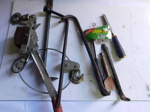 lot 189 image: Tools, come-along, chisels, camping ax and more