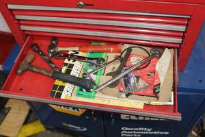 lot 224 image: Hand Tools - Ball Peen Hammers, Ratchet Wrenches, Misc. Tools, Sandpaper