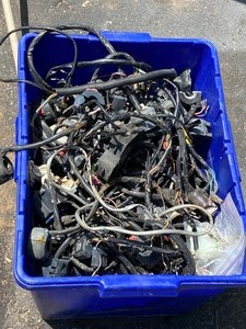 lot 38 image: Bin of Vintage Motorcycle Wiring Harnesses 1960s 1970s