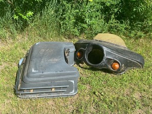 lot 45 image: Vintage Front Fairing and Trunk for Motorcycle.