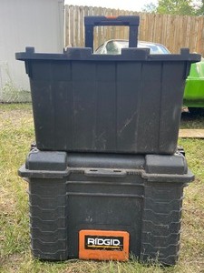 lot 116 image: Rigid Rolling Tool Box, Portable Stove, Rockford Impact Toos