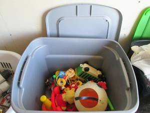 Tote with childrens toys including...