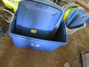2 large totes 1 med tote, and sever...