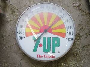 Vintage 7up outdoor thermometer...