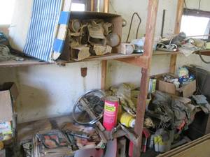 Contents of shelves including vinta...