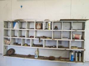 Contents of garage wall cubbies (se...