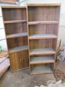 2 bookcases 1 has storage cabinet o...