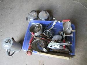 Bin full of vintage kitchenware inc...