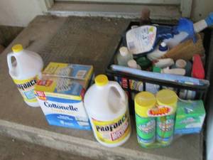 Cleaning supplies including carpet ...