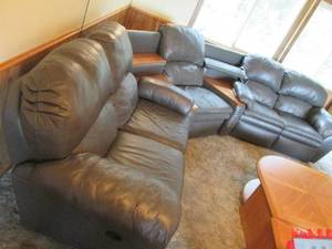 Very large leather sectional reclin...