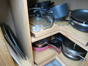 Last Susan full of pots and pans (s...