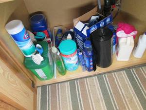 Under the sink lot includes cleanin...