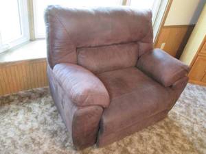 Super sized suede electric recliner...