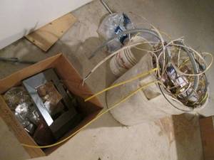 Garbage can contains wiring with co...