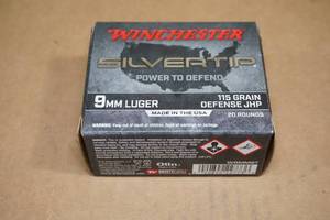 20 Winchester Silvertip 9mm Luger 115 Gr Defense JHP Ammo