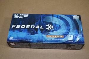20 Federal Power Shok .30-30 Win 150 Gr JSP FN Ammo