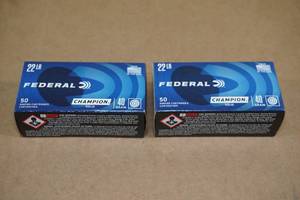 100 Federal Champion .22 LR 40 Gr Ammo