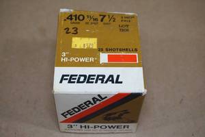 23 Federal Hi-Power .410 Ga 3 7-12 Shot Shotshells