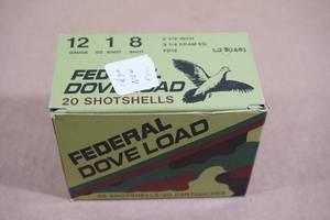 20 Federal Dove Load 12 Ga 2-34 8 Shot Shotshells