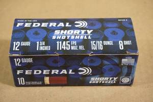 10 Federal Shorty 12 Ga 1-34 8 Shot Shotshells