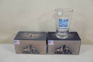 2 Blue Lives Matter Beer Glasses