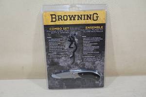 NEW Browning Folding Knife and Bottle Opener Combo Set