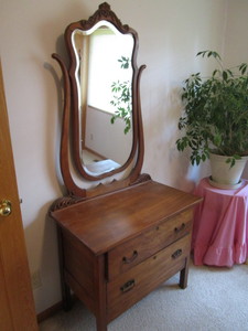 Antique Dressing Mirror Chest