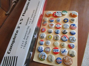 Political Buttons, US Flag