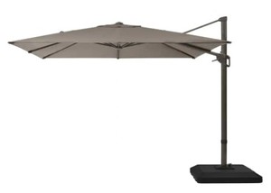 lot 594 image: 10 ft. Commercial Aluminum Cantilever Patio Umbrella in Sunbrella Performance Fabric Gray, YJAF-819C-NCS. - Unclaimed Freight.