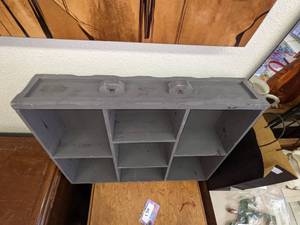 lot 405 image: Gray Wood Wall Hanging Display Shelf