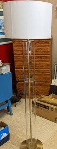 lot 101 image: 1970s Lucite Acrylic and Brass Column Floor Lamp