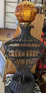 lot 128 image: Vintage Wicker Dress Form Lamp