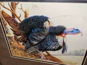 lot 622 image: Framed and Matted Turkey Print, Signed
