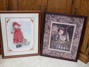lot 131 image: 2 Art Prints of Little Girls