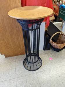 lot 49 image: Versatile Modern Metal Table wWood Top