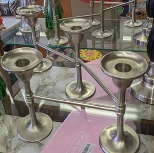 lot 85 image: Silver Tone Candle Holders