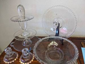 lot 238 image: Elegant Glass Pieces wBeaded Edges