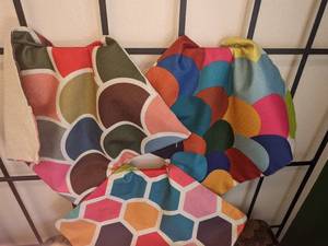 lot 335 image: 4 New Pillow Covers wBright, Bold Patterns