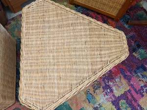 lot 310 image: Pair of Vintage Brown Jordan Rattan Tables or Stools