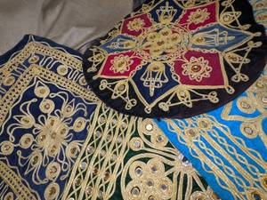 lot 288 image: 4 Tibetan Brocade Pillow Covers