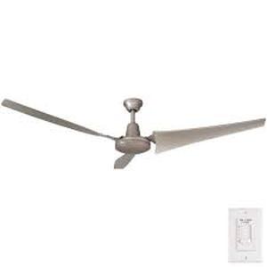 Hampton Bay Industrial 60 in. IndoorOutdoor Brushed Steel Ceiling Fan with Wall Control, Downrod and Powerful Reversible Motor
