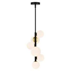 Light Society Trieste 6-Light BlackFrosted Pendant with Glass Shades